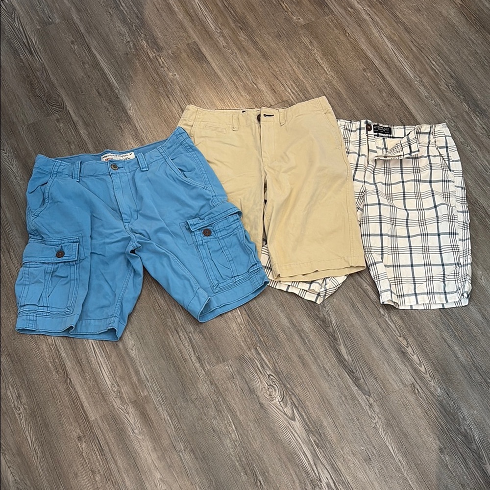 American Eagle Outfitters Blue and Tan Cargo Shorts
